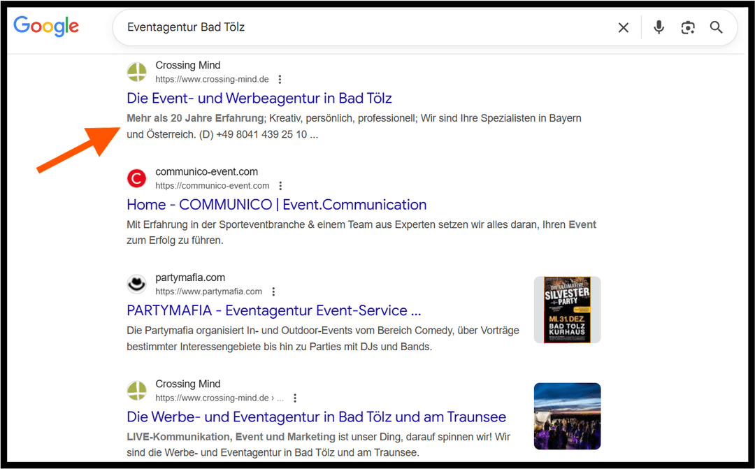 Screenshot einer ChatGPT- oder Googlesuche