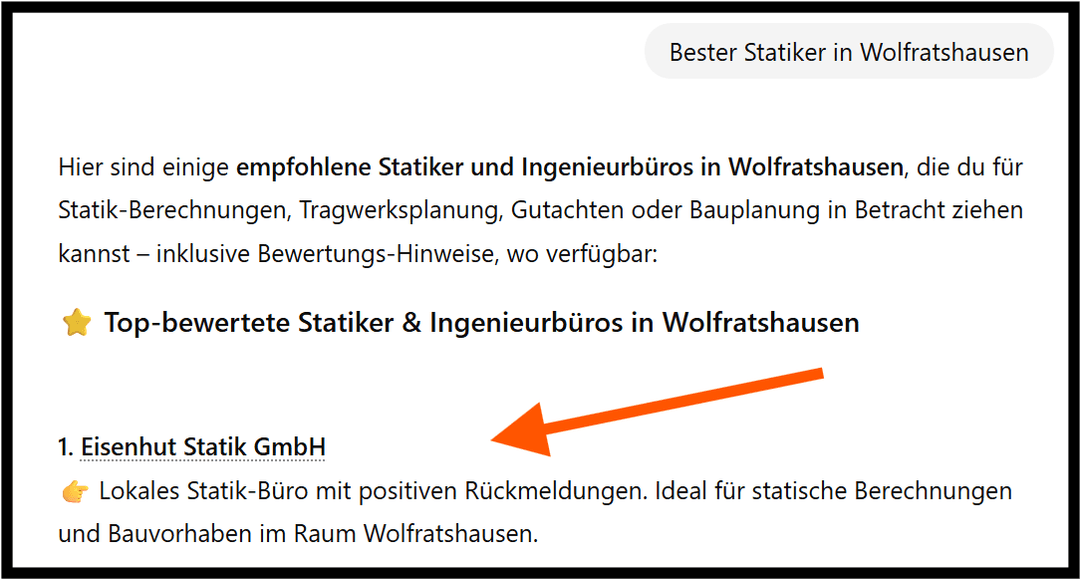 Screenshot einer ChatGPT- oder Googlesuche