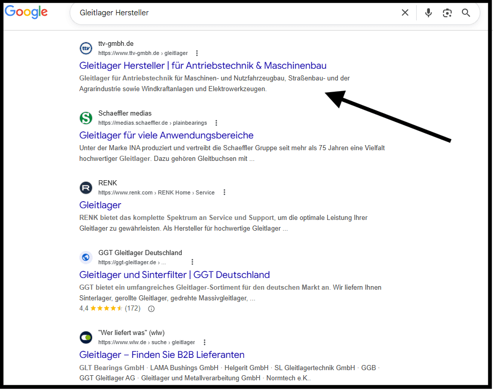 Screenshot einer ChatGPT- oder Googlesuche