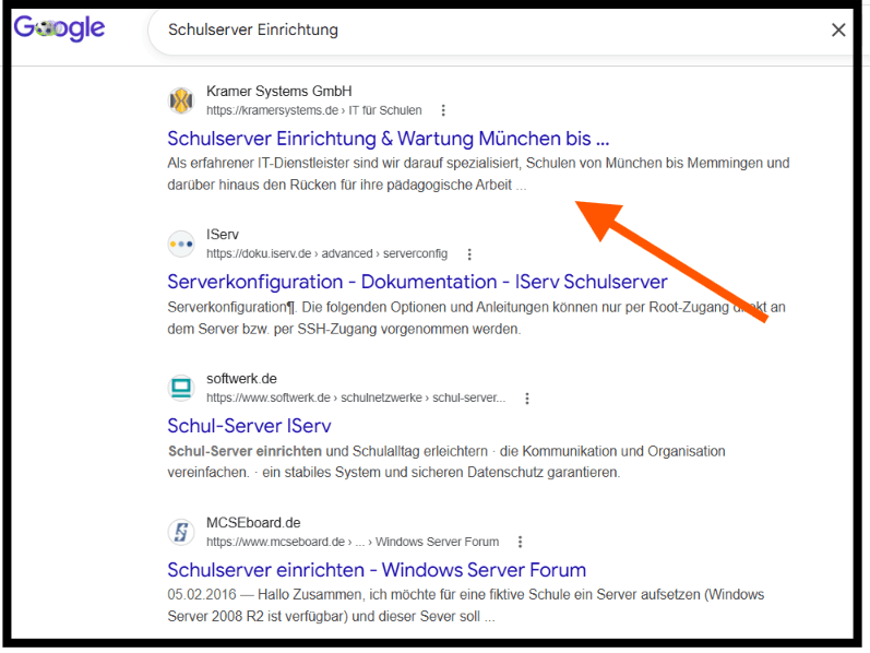 Screenshot einer Googlesuche