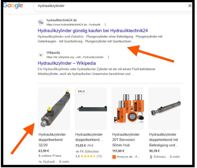 Screenshot einer Googlesuche